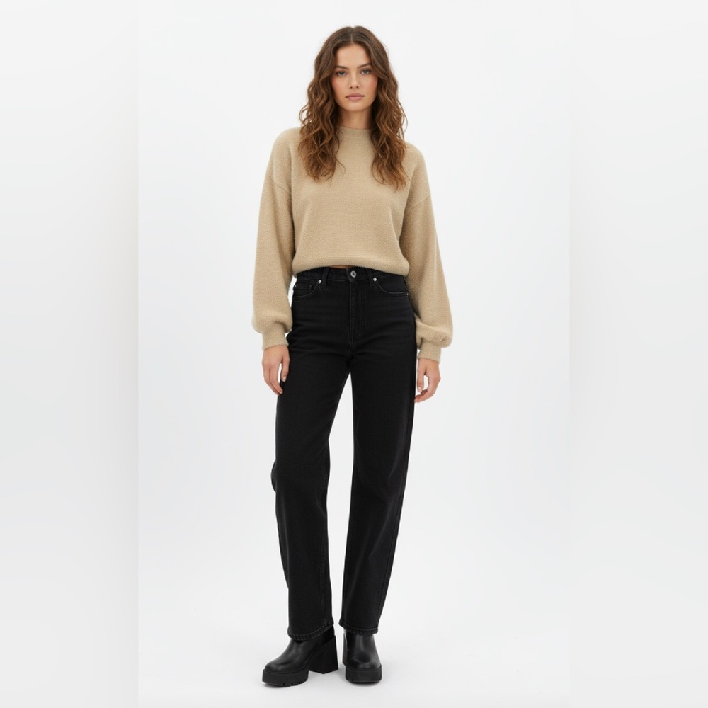 PRINCESS POLLY Fuzzy Mock Neck Sweater